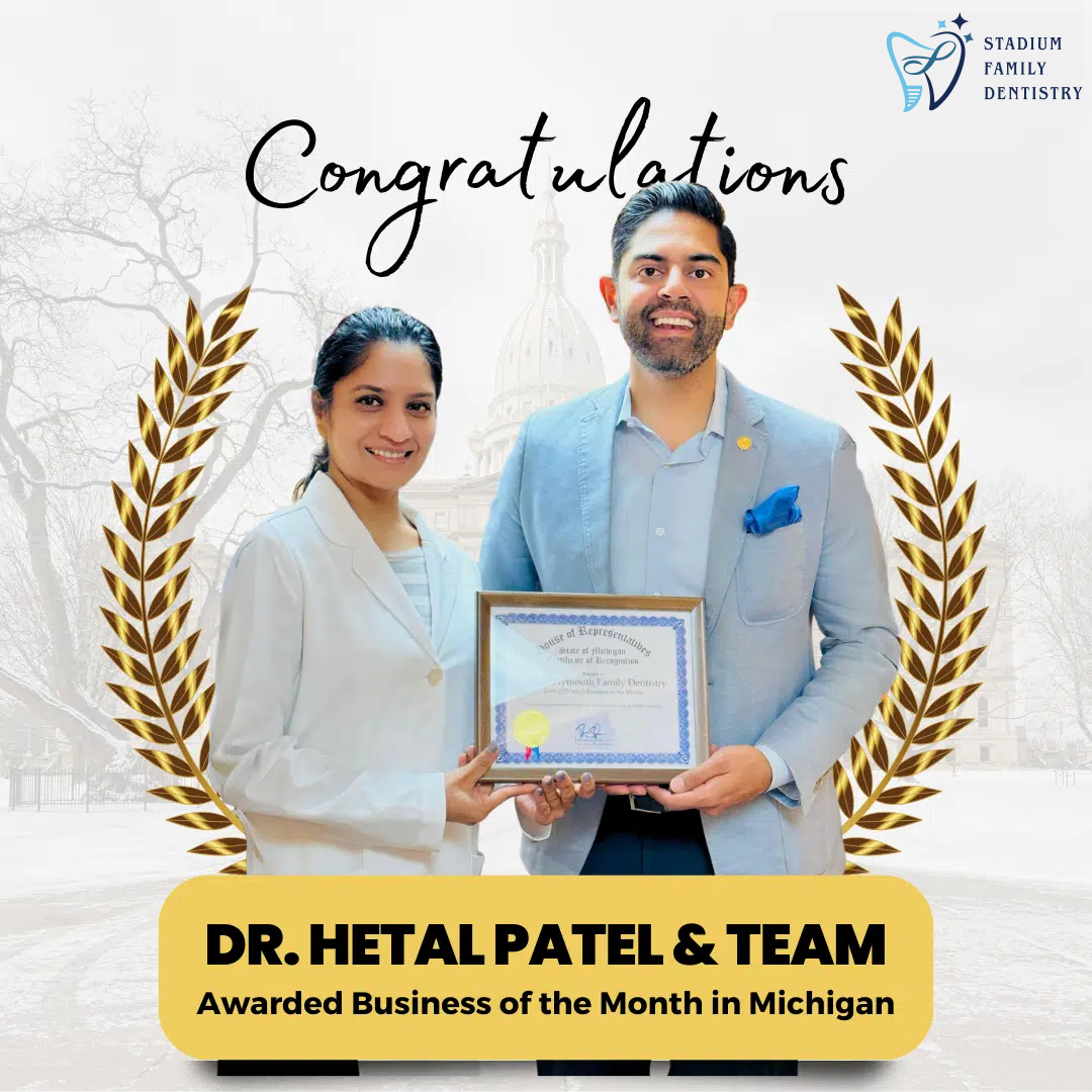 dr. hetal patel & team awarded business of the month in michigan